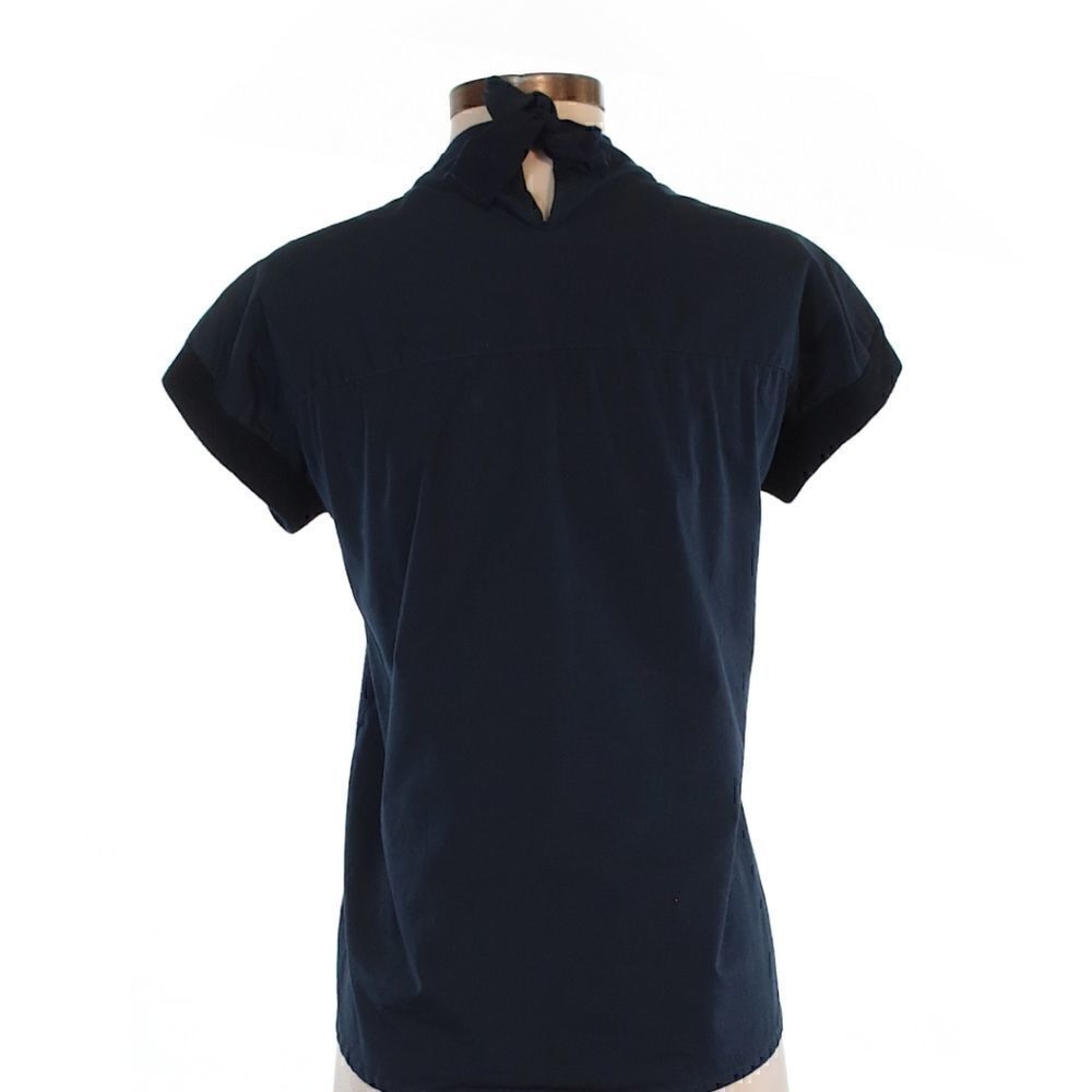 J CREW Boiled Wool Tie Back Navy Top - Picture 3 of 4
